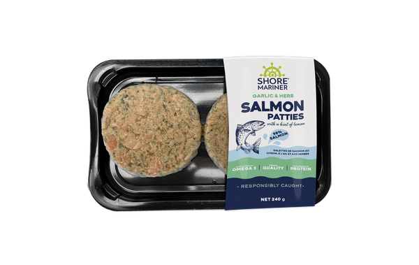 Salmon Patties Garlic & Herb 20x240g 4.8kg Carton